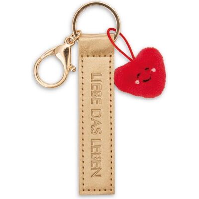 Magni, Unisex, Schlüsselanhänger, NICI Schlüsselanhänger Liebe das Leben Kunstlederband mit Herz gold 10cm, Rot, Gold Magni, Unisex, Schlüsselanhänger, NICI Schlüsselanhänger Liebe das Leben Kunstlederband mit Herz gold 10cm, Rot, Gold
