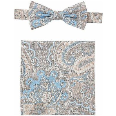 Seidenfalter, Krawatte + Fliege, Set Stecktuch PRINCE BOWTIE, Beige Seidenfalter, Krawatte + Fliege, Set Stecktuch PRINCE BOWTIE, Beige