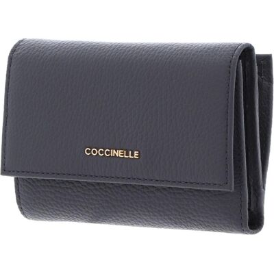 Coccinelle Damen, Portemonnaie, Metallic Soft Wallet Grainy Leather, Grau Coccinelle Damen, Portemonnaie, Metallic Soft Wallet Grainy Leather, Grau