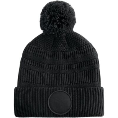 Beechfield, Unisex, Mütze, Fan Patch Beanie, Schwarz, (One Size) Beechfield, Unisex, Mütze, Fan Patch Beanie, Schwarz, (One Size)