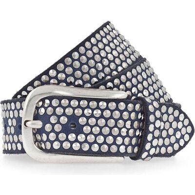 B.Belt, Damen, Gürtel, Nietengürtel I Leder, Blau, (90) B.Belt, Damen, Gürtel, Nietengürtel I Leder, Blau, (90)