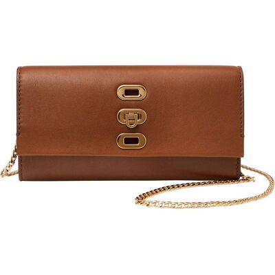 Fossil Damen, Portemonnaie, Penrose Clutch Geldbörse Leder 20 cm, Braun Fossil Damen, Portemonnaie, Penrose Clutch Geldbörse Leder 20 cm, Braun