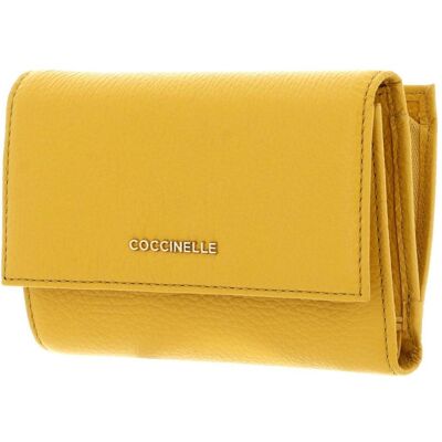 Coccinelle Damen, Portemonnaie, Metallic Soft Wallet Grainy Leather, Gelb Coccinelle Damen, Portemonnaie, Metallic Soft Wallet Grainy Leather, Gelb