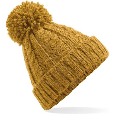 Beechfield, Unisex, Mütze, Cable Knit Melange Beanie, Gelb, (One Size) Beechfield, Unisex, Mütze, Cable Knit Melange Beanie, Gelb, (One Size)
