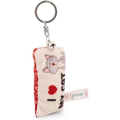 Magni, Unisex, Schlüsselanhänger, NICI Schlüsselanhänger Mini Plüschkissen I love my cat mit Glöckchen 8cm, Mehrfarbig Magni, Unisex, Schlüsselanhänger, NICI Schlüsselanhänger Mini Plüschkissen I love my cat mit Glöckchen 8cm, Mehrfarbig