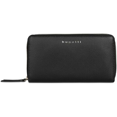 Bugatti Damen, Portemonnaie, Emilia Geldbörse RFID Schutz Leder 19 cm, Schwarz Bugatti Damen, Portemonnaie, Emilia Geldbörse RFID Schutz Leder 19 cm, Schwarz