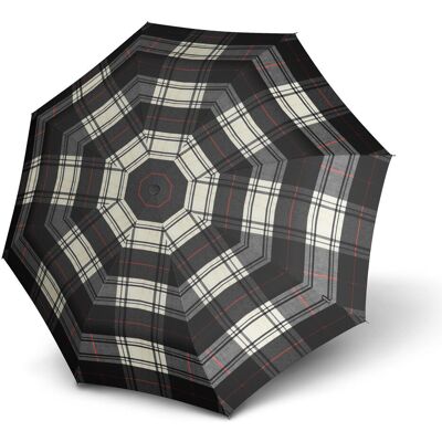 Knirps, Damen, Regenschirm, T.200 Medium Duomatic check black & white, Schwarz, Mehrfarbig Knirps, Damen, Regenschirm, T.200 Medium Duomatic check black & white, Schwarz, Mehrfarbig