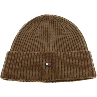Tommy Hilfiger Herren, Mütze, TH Elevated Plaque Beanie, Braun Tommy Hilfiger Herren, Mütze, TH Elevated Plaque Beanie, Braun