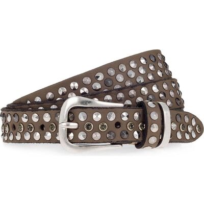 B.Belt, Damen, Gürtel, Nietengürtel Leder, Braun, (85) B.Belt, Damen, Gürtel, Nietengürtel Leder, Braun, (85)