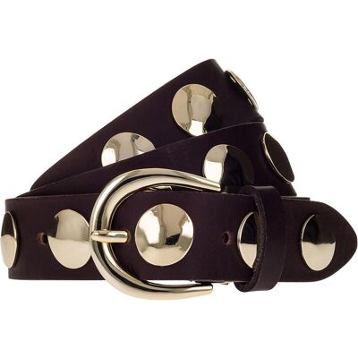 B.Belt, Damen, Gürtel, Luna Gold Leather Belt, Braun B.Belt, Damen, Gürtel, Luna Gold Leather Belt, Braun
