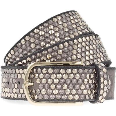 B.Belt, Damen, Gürtel, Nietengürtel Zoe Gold, Grau B.Belt, Damen, Gürtel, Nietengürtel Zoe Gold, Grau