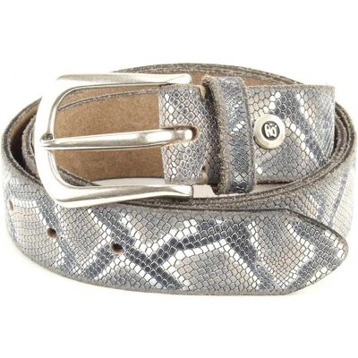 B.Belt, Damen, Gürtel, Ledergürtel Animal, Mehrfarbig, Grau B.Belt, Damen, Gürtel, Ledergürtel Animal, Mehrfarbig, Grau