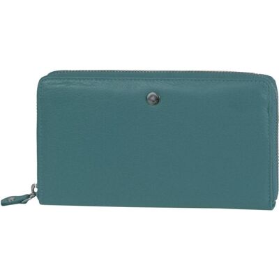Greenburry Leder-Geldbörse 19cm Petrol - Geldbörse Greenburry Leder-Geldbörse 19cm Petrol - Geldbörse