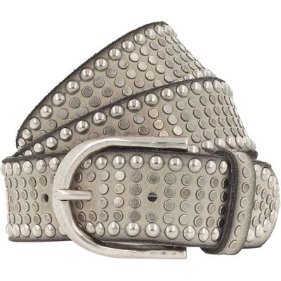 B.Belt, Damen, Gürtel, Riva Nietengürtel Leder, Beige, (90) B.Belt, Damen, Gürtel, Riva Nietengürtel Leder, Beige, (90)