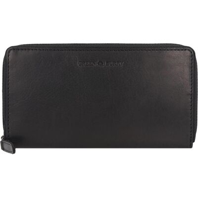 Greenburry, Damen, Portemonnaie, Pure Black Geldbörse RFID Schutz Leder 19.5 cm, Schwarz Greenburry, Damen, Portemonnaie, Pure Black Geldbörse RFID Schutz Leder 19.5 cm, Schwarz