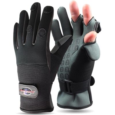 Normani, Herren, Handschuhe, Neopren-Anglerhandschuhe Catcher - 515, Schwarz, Grau, (L) Normani, Herren, Handschuhe, Neopren-Anglerhandschuhe Catcher - 515, Schwarz, Grau, (L)