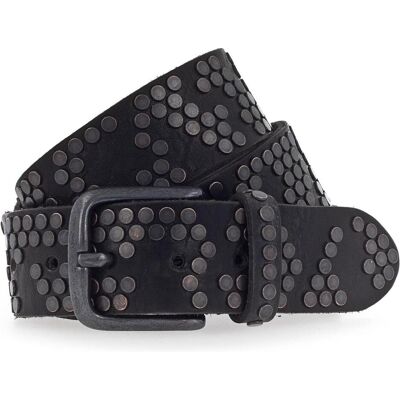 B.Belt, Herren, Gürtel, Nietengürtel Leder, Schwarz, (100) B.Belt, Herren, Gürtel, Nietengürtel Leder, Schwarz, (100)
