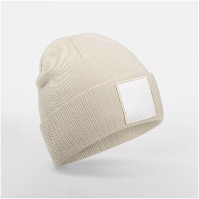Beechfield, Unisex, Mütze, Mütze mit aufgenähtem Patch, Beige, Weiss, (One Size) Beechfield, Unisex, Mütze, Mütze mit aufgenähtem Patch, Beige, Weiss, (One Size)