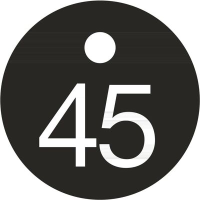 Reiher, Schlüsselanhänger, Schlüsselnummer - ø 25, Nummer 45, Aluminium schwarz eloxiert, Schwarz Reiher, Schlüsselanhänger, Schlüsselnummer - ø 25, Nummer 45, Aluminium schwarz eloxiert, Schwarz