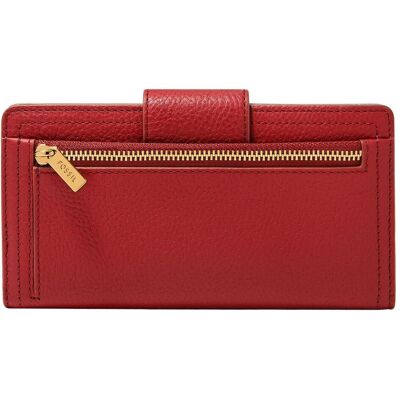 Fossil Damen, Portemonnaie, Logan RFID Tab Clutch, Rot Fossil Damen, Portemonnaie, Logan RFID Tab Clutch, Rot