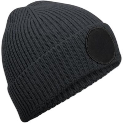 Beechfield, Unisex, Mütze, Circular Fashion Patch Beanie, Schwarz, Grau, (One Size) Beechfield, Unisex, Mütze, Circular Fashion Patch Beanie, Schwarz, Grau, (One Size)