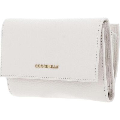 Coccinelle Damen, Portemonnaie, Metallic Soft Wallet Grainy Leather, Weiss Coccinelle Damen, Portemonnaie, Metallic Soft Wallet Grainy Leather, Weiss