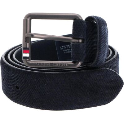 Tommy Hilfiger Herren, Gürtel, Casual 3.5 Suede Belt, Blau Tommy Hilfiger Herren, Gürtel, Casual 3.5 Suede Belt, Blau