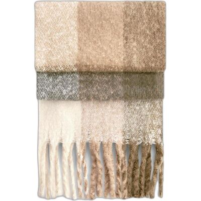 Beechfield, Unisex, Schal, Fluffy Check Scarf, Mehrfarbig, Braun Beechfield, Unisex, Schal, Fluffy Check Scarf, Mehrfarbig, Braun