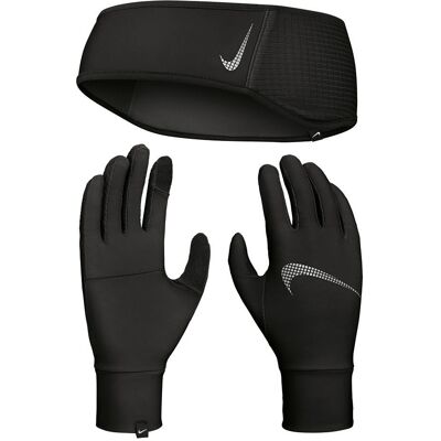 Nike Damen, Handschuhe, Women'S Essential Running Headband And Glove Set, Schwarz, (L, M) Nike Damen, Handschuhe, Women'S Essential Running Headband And Glove Set, Schwarz, (L, M)