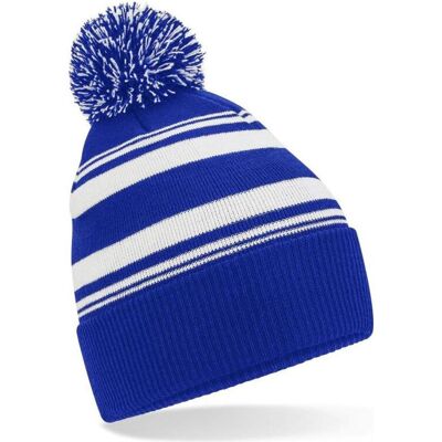 Beechfield, Unisex, Mütze, Striped Fan Beanie, Mehrfarbig, Weiss, (One Size) Beechfield, Unisex, Mütze, Striped Fan Beanie, Mehrfarbig, Weiss, (One Size)