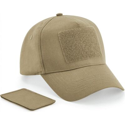 Beechfield, Unisex, Cap, Kappe mit abnehmbarem Patch, Beige, (One Size) Beechfield, Unisex, Cap, Kappe mit abnehmbarem Patch, Beige, (One Size)
