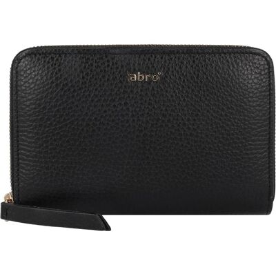 Abro, Damen, Portemonnaie, Adria Geldbörse Leder 15.5 cm, Schwarz Abro, Damen, Portemonnaie, Adria Geldbörse Leder 15.5 cm, Schwarz