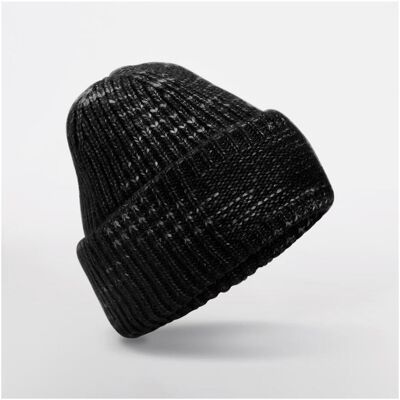 Beechfield, Unisex, Mütze, Mütze mit grobem Strick und Patch, Mehrfarbig, Schwarz, (One Size) Beechfield, Unisex, Mütze, Mütze mit grobem Strick und Patch, Mehrfarbig, Schwarz, (One Size)