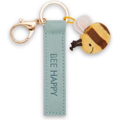 Magni, Unisex, Schlüsselanhänger, NICI Schlüsselanhänger Bee happy Kunstlederband mit Biene türkis 10cm, Türkis, Grün, Gelb Magni, Unisex, Schlüsselanhänger, NICI Schlüsselanhänger Bee happy Kunstlederband mit Biene türkis 10cm, Türkis, Grün, Gelb