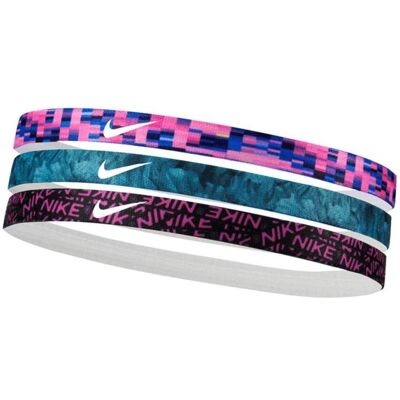 Nike Damen, Stirnband, Bedruckte Stirnbänder 3 Stk. rosa, blau, schwarz N0002560608OS, Schwarz, Blau, Pink Nike Damen, Stirnband, Bedruckte Stirnbänder 3 Stk. rosa, blau, schwarz N0002560608OS, Schwarz, Blau, Pink