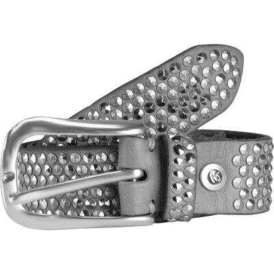 B.Belt, Damen, Gürtel, Nietengürtel Leder 95 cm, Grau, (95) B.Belt, Damen, Gürtel, Nietengürtel Leder 95 cm, Grau, (95)