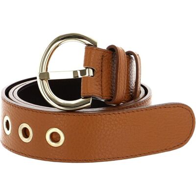 Abro, Damen, Gürtel, Leather Adria Eyelets Belt, Braun Abro, Damen, Gürtel, Leather Adria Eyelets Belt, Braun