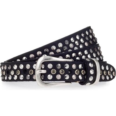 B.Belt, Damen, Gürtel, Nietengürtel Leder, Silber, Schwarz, (85) B.Belt, Damen, Gürtel, Nietengürtel Leder, Silber, Schwarz, (85)