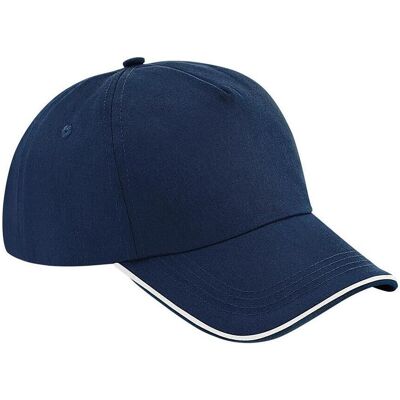 Beechfield, Unisex, Cap, Authentic 5 Panel Cap - Piped Peak, Mehrfarbig, Weiss, Blau, (One Size) Beechfield, Unisex, Cap, Authentic 5 Panel Cap - Piped Peak, Mehrfarbig, Weiss, Blau, (One Size)