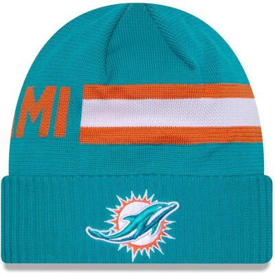 New Era, Herren, Mütze, NFL Sideline Tech Knit Mütze - Miami Dolphins, Türkis New Era, Herren, Mütze, NFL Sideline Tech Knit Mütze - Miami Dolphins, Türkis