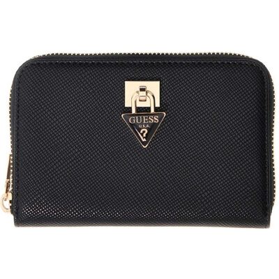 Guess Damen, Portemonnaie, Patsie Slg Medium Zip Around, Schwarz Guess Damen, Portemonnaie, Patsie Slg Medium Zip Around, Schwarz