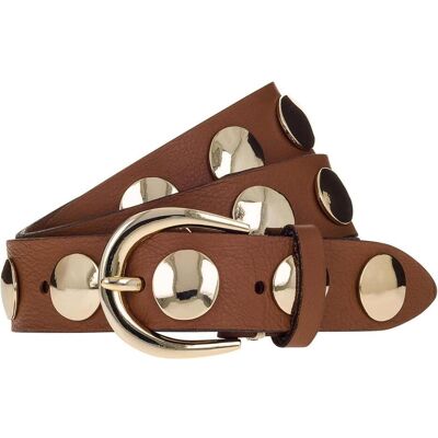B.Belt, Damen, Gürtel, Luna Gold Leather Belt, Braun, Gold, (90) B.Belt, Damen, Gürtel, Luna Gold Leather Belt, Braun, Gold, (90)