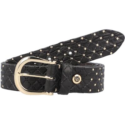 B.Belt, Damen, Gürtel, Lina Gold Nietengürtel Leder, Schwarz, Gold, (75) B.Belt, Damen, Gürtel, Lina Gold Nietengürtel Leder, Schwarz, Gold, (75)