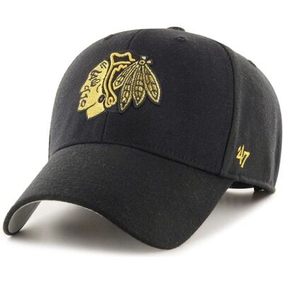 47 Brand, Herren, Cap, Snapback Cap - Gold Metallic Chicago Blackhawks, Schwarz 47 Brand, Herren, Cap, Snapback Cap - Gold Metallic Chicago Blackhawks, Schwarz