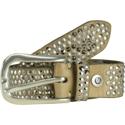 B.Belt, Damen, Gürtel, Nietengürtel Leder 95 cm, Braun, (95) B.Belt, Damen, Gürtel, Nietengürtel Leder 95 cm, Braun, (95)