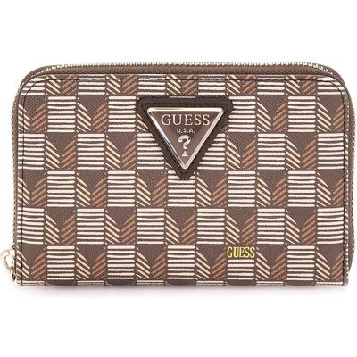 Guess Damen, Portemonnaie, G Wave SLG Medium Zip Around Wallet, Braun Guess Damen, Portemonnaie, G Wave SLG Medium Zip Around Wallet, Braun