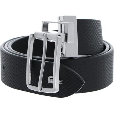 Lacoste, Herren, Gürtel, Casual Plain Grained Leather Belt, Grau Lacoste, Herren, Gürtel, Casual Plain Grained Leather Belt, Grau