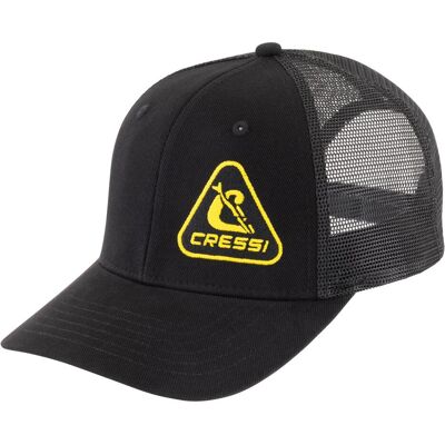 Cressi, Unisex, Cap, Trucker Flatcap, Schwarz, Gelb, (One Size) Cressi, Unisex, Cap, Trucker Flatcap, Schwarz, Gelb, (One Size)