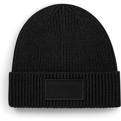 Beechfield, Mütze, Trendige Mütze mit Patches, Schwarz Beechfield, Mütze, Trendige Mütze mit Patches, Schwarz