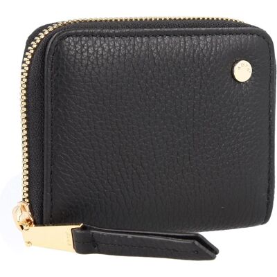 Abro, Damen, Portemonnaie, Adria Geldbörse Leder 10.5 cm, Schwarz Abro, Damen, Portemonnaie, Adria Geldbörse Leder 10.5 cm, Schwarz